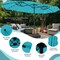 Costway 15FT Twin Patio Double-Sided Umbrella 48 Solar LED Lights Crank Outdoor Wine\Beige\Coffee\Orange\Turquoise